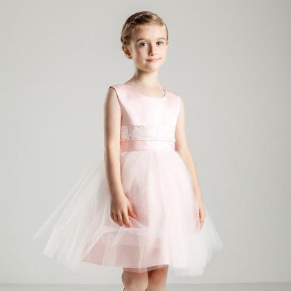 Kids Princess Holiday Formal Party Dress Flower..