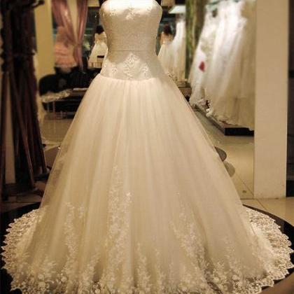 Hs242 Double Shoulders Wedding Dress Lace Bridal..