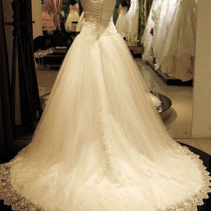 Hs242 Double Shoulders Wedding Dress Lace Bridal..