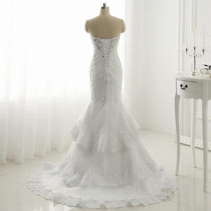 Hs367 Sexy Sweetheart Charming Lace Wedding Dress..