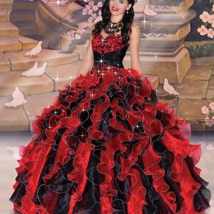 House of Wu 26031 Tiered Skirt Embroidered Quince Dress 