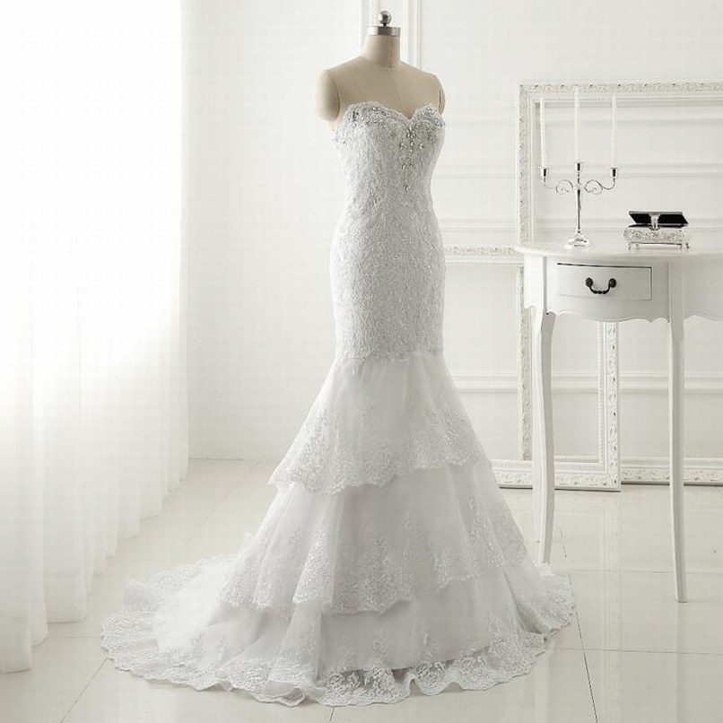Hs367 Sexy Sweetheart Charming Lace Wedding Dress Mermaid Bridal Dresses