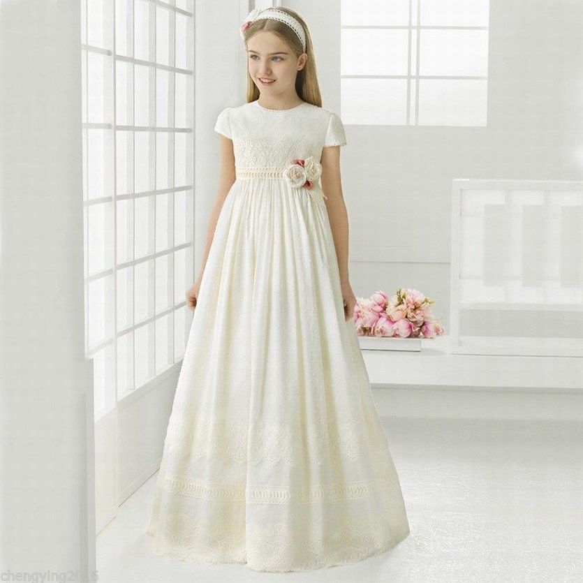 Slim A- Line Lace Flower Girl Dress Girl Party Princess Bridesmaid Wedding Flower Girl Dresses Ytz80