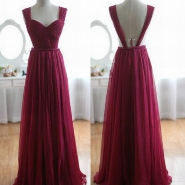 burgundy floor length formal gown