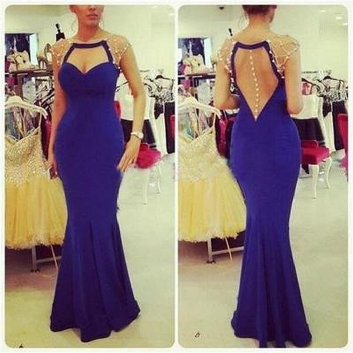 Blue Prom Dress,mermaid Prom Dress,backless Prom Dress,charming Prom ...