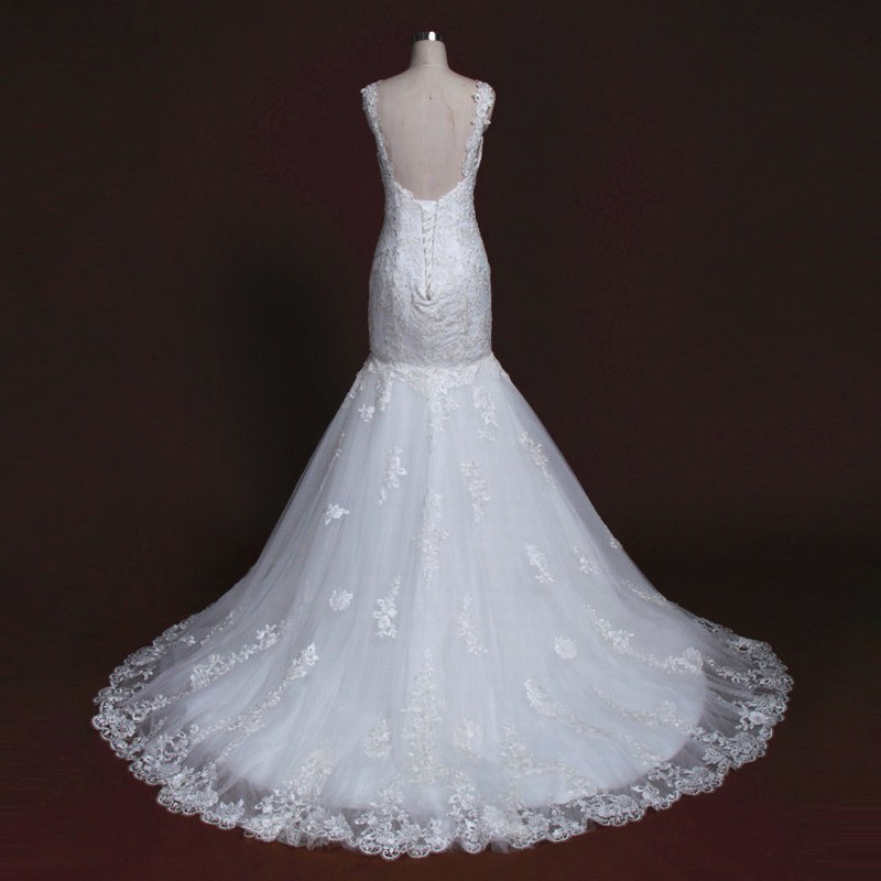 Sleeveless Maxi Lace Mermaid Regular Wedding Guest Dress rmn2972