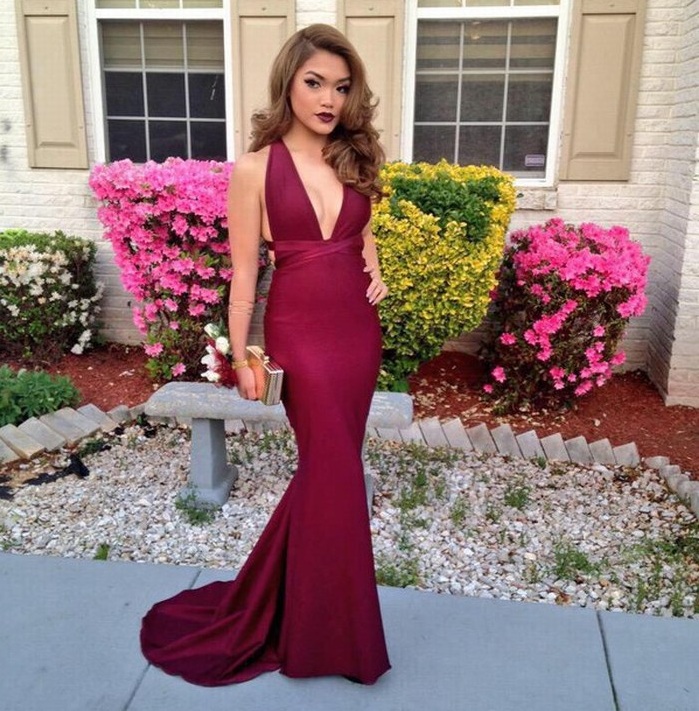High Quality Prom Dress,Sexy Merimaid Prom Dress,VNeck Prom Dress