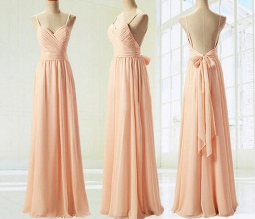 Spaghetti Straps Light Pink Simple Prom Dress,formal Dresses,evening